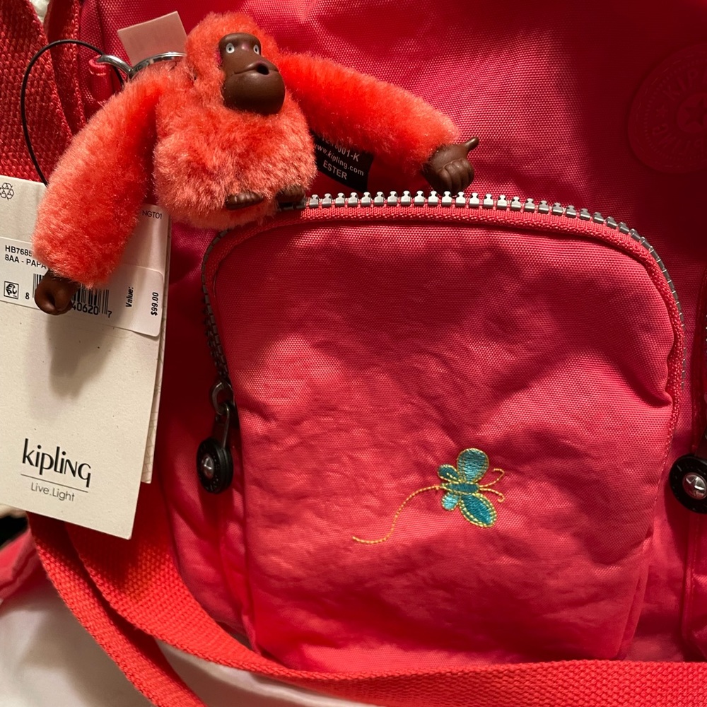 Kipling papaya orange  two piece crossbody